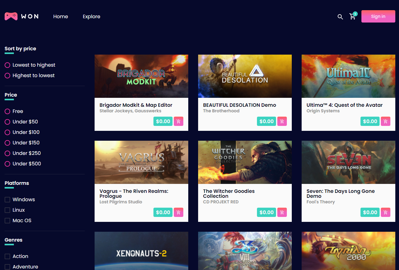 Won Games Store
